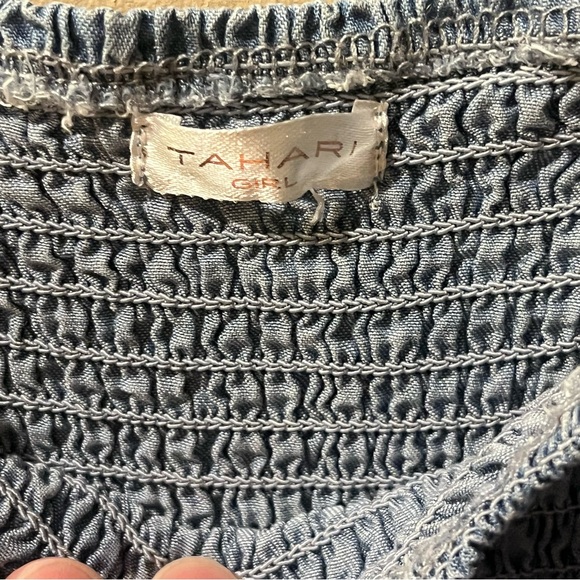 Tahari Girl Blue Ruffled Kids Dress - Picture 5 of 8